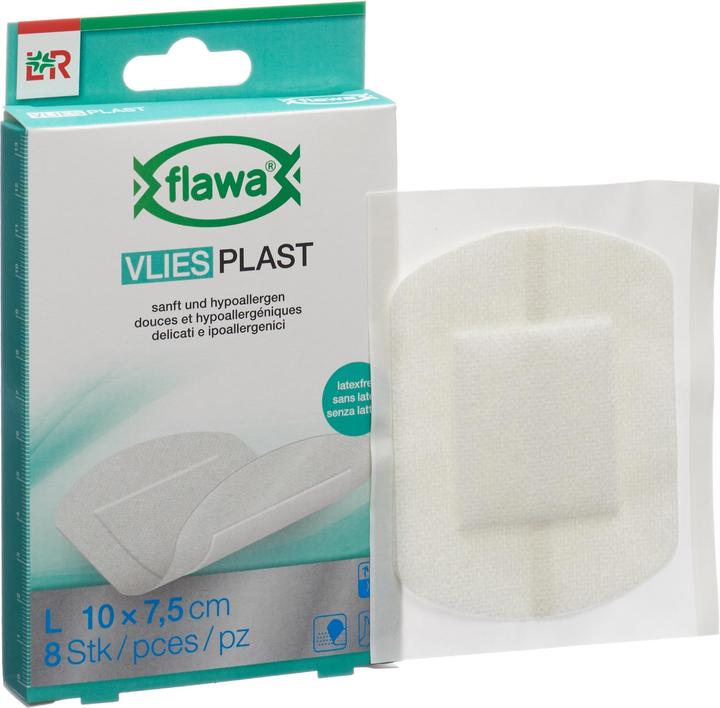 Actual product image Flawa Fleece Plast Plaster Strips 7.5x10cm (8 x)