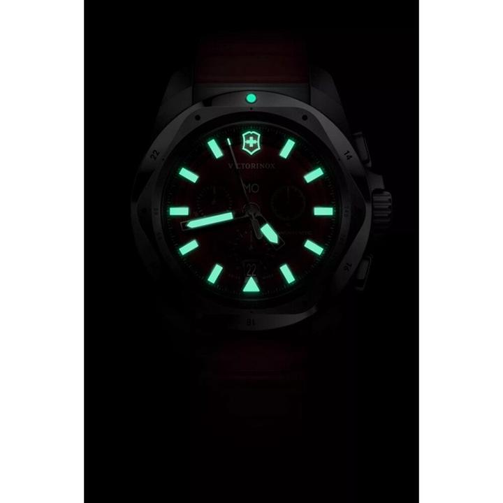 Immagine prodotto Victorinox I.N.O.X. Chrono 43, SIR, quadrante ROSSO, cinturino in gomma ROSSO (Cronografo, Orologio sub, 43 mm)
