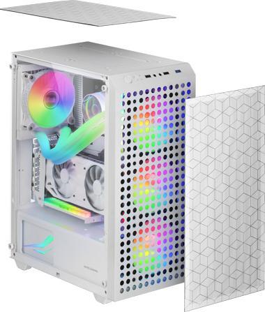 Actual product image Mars Gaming Boitier Moyen Tour Atx Mc-Mag RGB Avec Panneau Vitré (Blanc) (mATX, Mini-ITX, ATX)