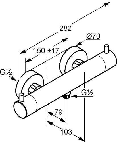 Actual product image Kludi Thermostatic shower mixer BOZZ DN 15 ma-sw