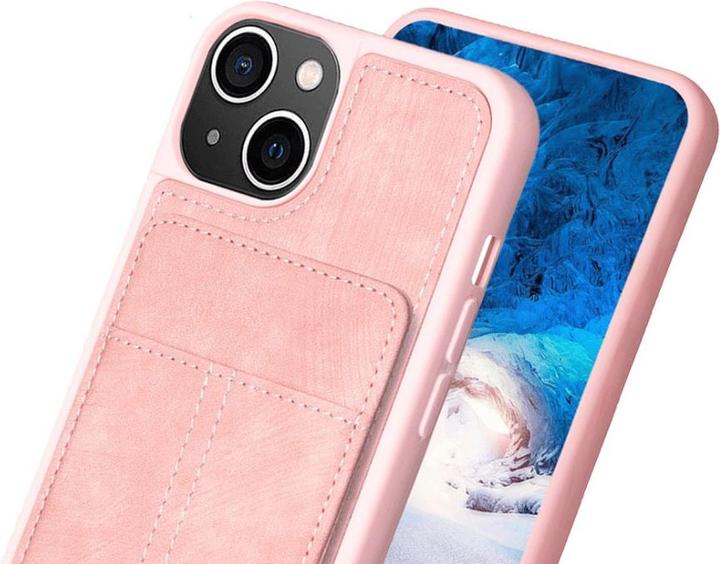 Image du produit Cover-Discount iPhone 15 Plus - Étui Kickstand avec porte-cartes rose (Apple iPhone 15 Plus)
