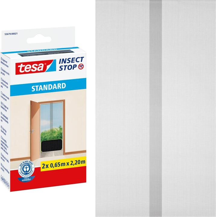 Actual product image tesa STANDARD insect screen for windows, two-piece, with Velcro tape, without drilling (65 x 220 cm)