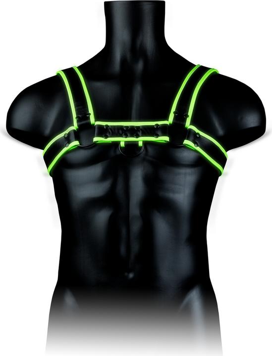 Actual product image Ouch! Chest Bulldog Harness - Glow in the Dark (XL)