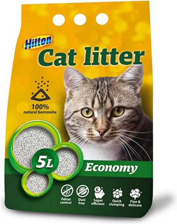Productafbeelding Hilton bentoniet economy klonterende kattenbakvulling - 5 liter (Snel absorberend, Bindmiddel, 4.90 kg)