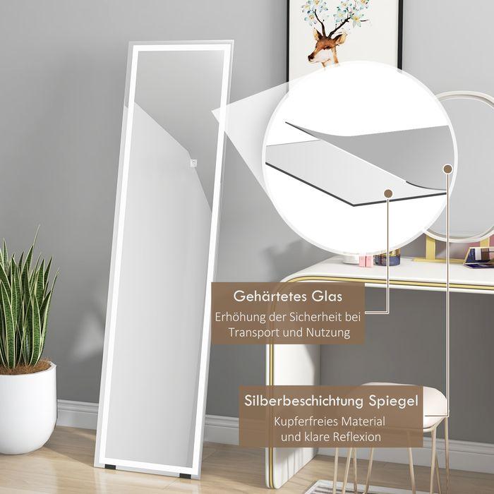 Image du produit Swisshandel24 Miroir intégral, 40 x 150 cm miroir sur pied, miroir mural avec éclairage LED, miroir éclairé avec (40 x 150 cm)