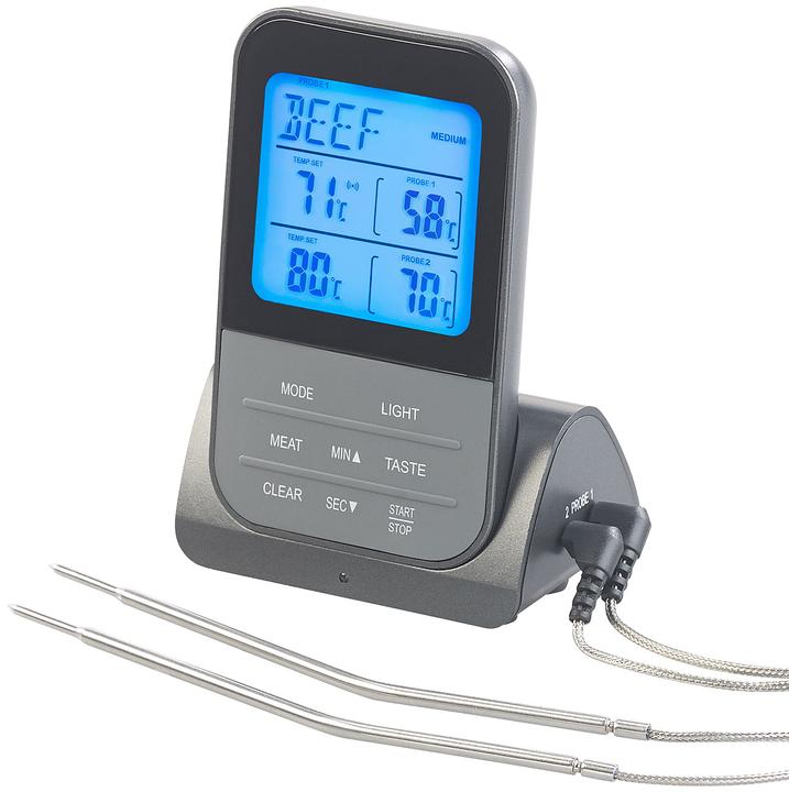 Rosenstein & Söhne Radio roast & oven thermometer with 2 probes