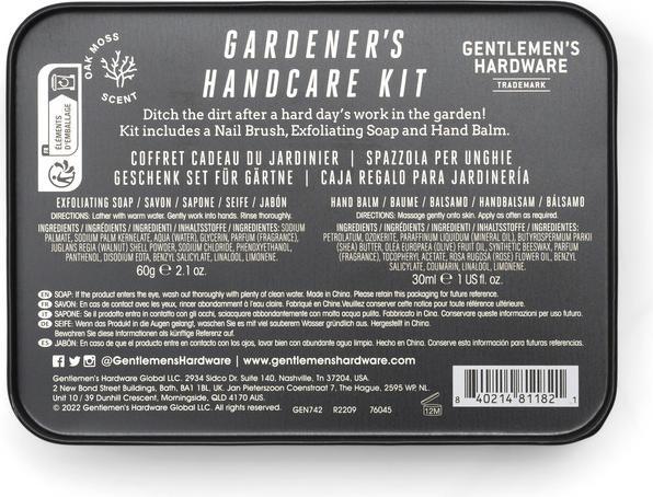 Immagine prodotto Gentlemen's Hardware Kit per la cura delle mani del giardiniere (Set di manicure)