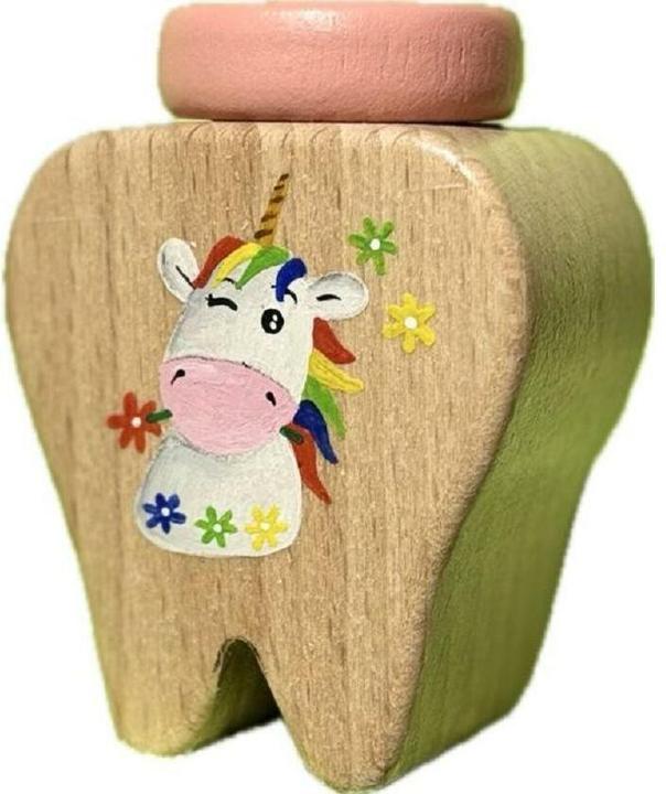 Image du produit Spielba Boîte à dents de lait Licorne Peinte à la main en Suisse