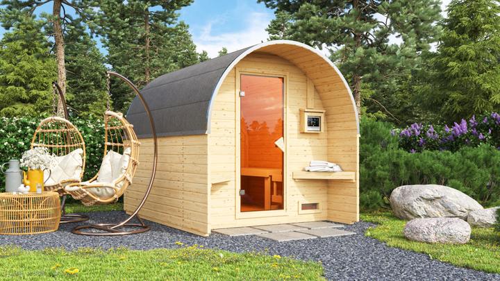 Produktbild Karibu 38 mm Sauna Fasshaus 2 (9 KW externe Steuerung)