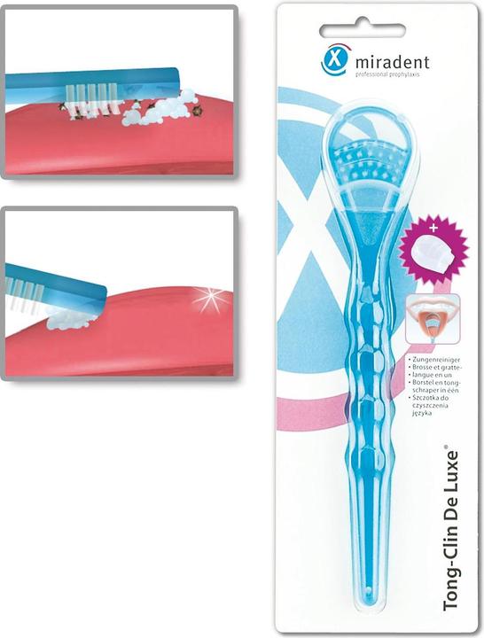 Actual product image Miradent Tong-Clin De Luxe blue tongue cleaner (Tongue scraper, 1 x)