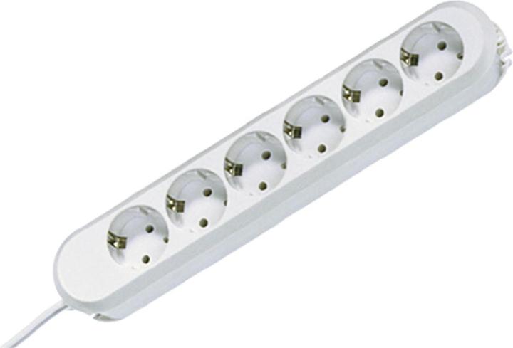 Actual product image Bachmann Power strip Smart 6-way white 5m 5.0 m supply cable, screwed (reusable screws) reconnect (6 x, CEE 7/3, 5 m)