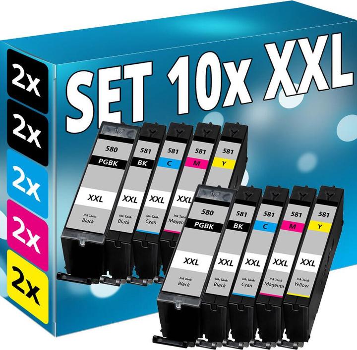 Image du produit Druckfuxx 10x Patronen für CANON PIXMA TS 6350 TS 6351 TS 8350 TS 8351 Spar Set