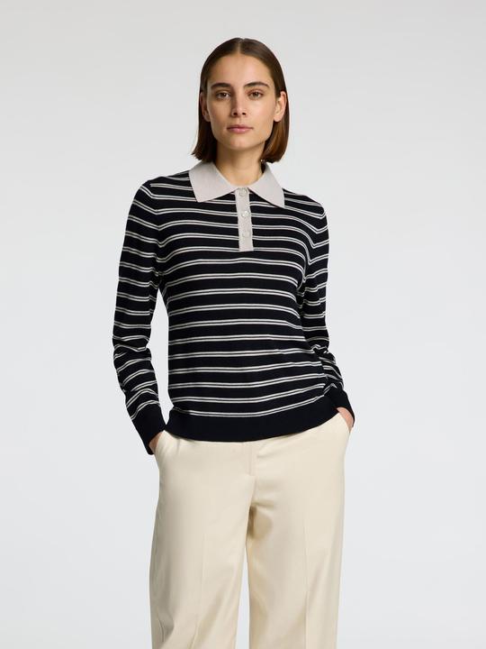 Actual product image Selected Femme 100% Merinowoll Langarm-Poloshirt (M)