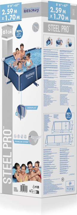Productafbeelding Bestway Staal Pro Rect. Frame Zwembad 259x170x61cm (259 x 170 x 61 cm)