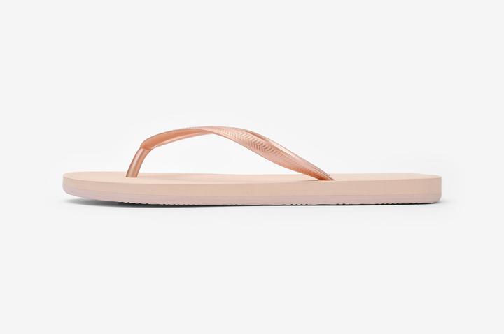 Actual product image Olaian Women's flip-flops - 500 Gold peach beige orange (35)