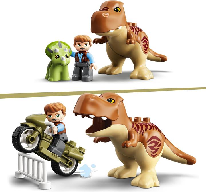 Actual product image LEGO Eruption of the T. Rex and Triceratops (10939)