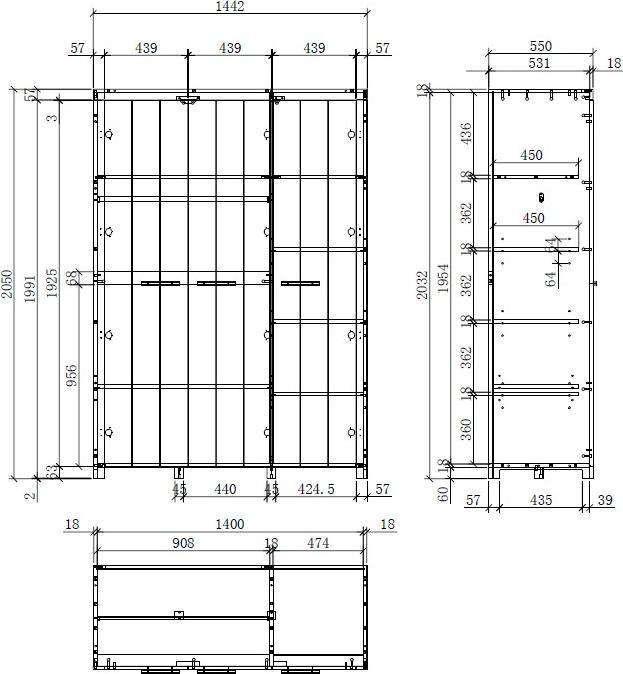 Immagine prodotto Vipack Erik Armoire 3 Portes (144 cm)