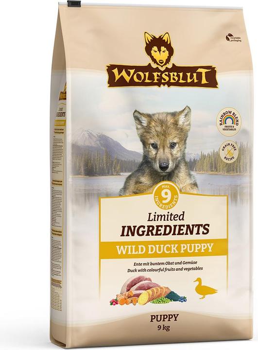 Produktbild Wolfsblut Limited Ingredients Puppy Wild Duck für Hunde 9 kg (Junior, 1 Stk., 9000 g)