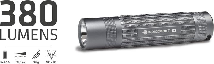 Image du produit Suprabeam Lampe de poche alcaline Q3 - 380 Lm (8.50 cm, 380 lm)