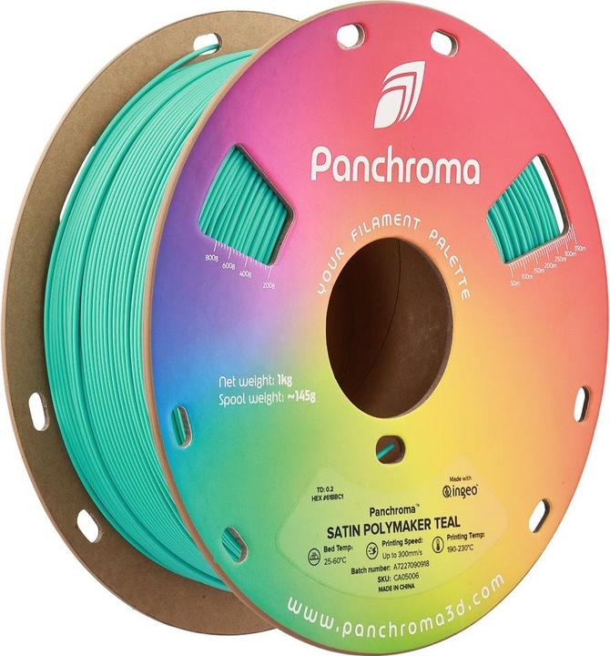 Produktbild Polymaker Panchroma™ PLA Satin (PLA, 1.75 mm, 1000 g, Türkis)