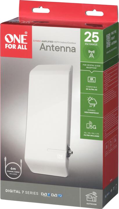 Actual product image One for All SV 9450-5G (Flat antenna, 44 dB, DVB-T / -T2, DVB-S / -S2)