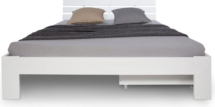 Produktbild Jamb Doppelbett mit Lattenrost und Bettkasten 140x200cm Weiss (140 x 200 cm)