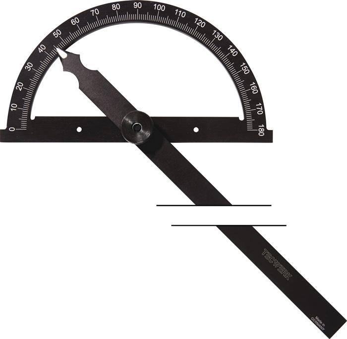 Produktbild Tecwerk Winkelmesser Gradbogen-Ø 80 mm Schenkellänge 120 mm
