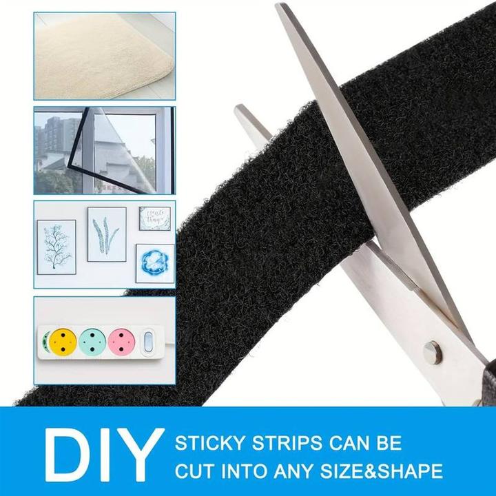 Actual product image König Design Hook and loop tape set Hook tape + loop tape self-adhesive extra strong hook and loop fastener (30 mm)