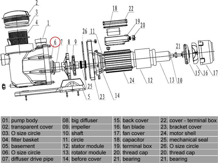 Produktbild Wiltec Schwimmbadpumpe 50919 50920 50921 O-Ring 6 Ersatzteil Pool Pumpe Wasser
