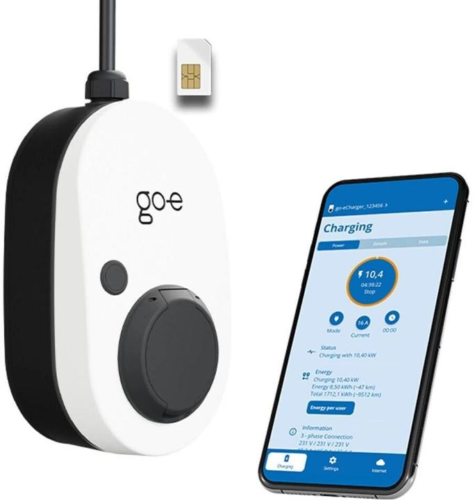 Actual product image Go-E Charger Gemini fix 2.0 GSM (Type 2, 11 kW, 16 A, Type 2)