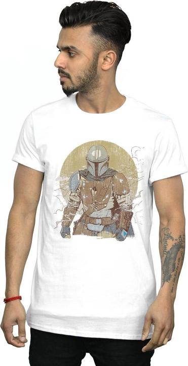 Immagine prodotto Star Wars The Mandalorian Distressed Warrior Maglietta Uomo (5XL)