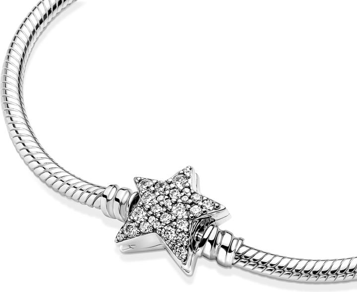 Image du produit Pandora Bracelet Asymmetric Star Clasp Snake Chain (23 cm, Argent 925)