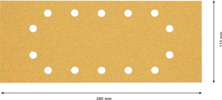 Image du produit Bosch Professional Zubehör EXPERT C470 Papier abrasif à 14 trous pour ponceuses vibrantes, 115 x 280 mm, G 60, 10 pcs. (60)