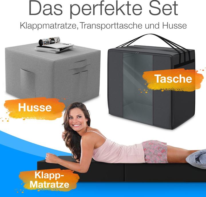 Image du produit Bestschlaf Matelas pliable avec housse et sac de transport (90 x 200 cm, Noyau de mousse)