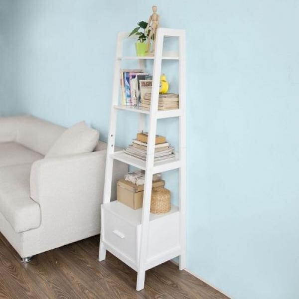 Produktbild SoBuy Leiterregal Weiss (44 x 20 x 160 cm)