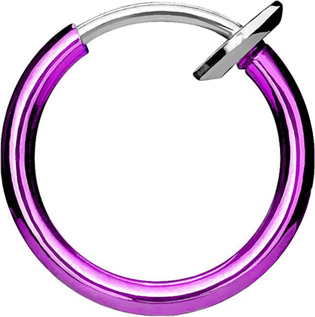 Star Piercing Fake Nasenring violett mit Titanium Beschichtung (Chirurgenstahl 316L, ohne Messing)