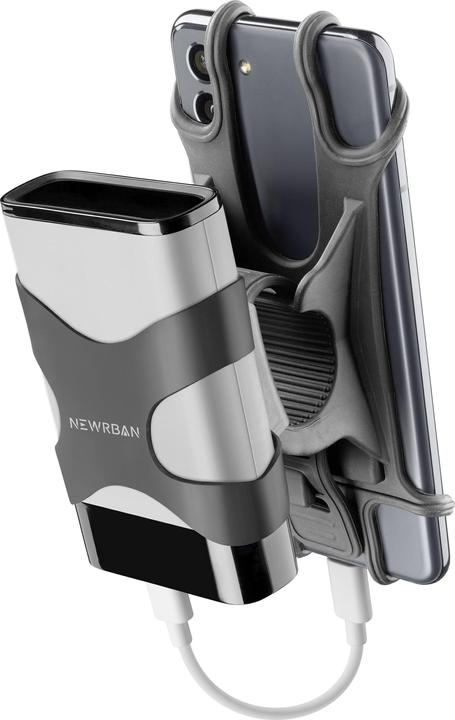 Actual product image Newrban Cellularline mobile phone steering wheel holder with powerbank case Black