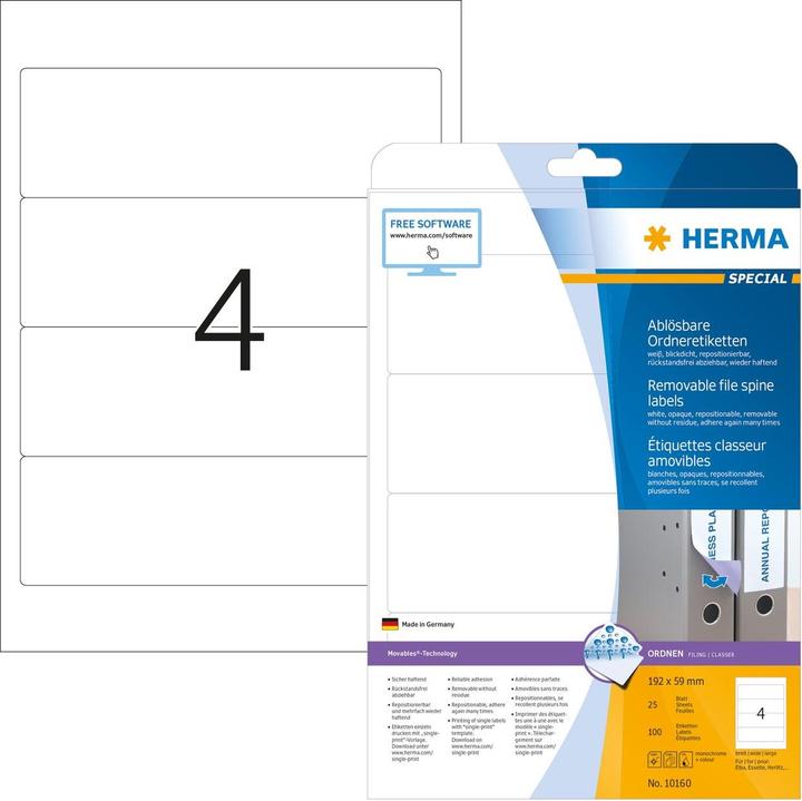 Energie-Label HERMA Ablösbare Ordneretiketten A4