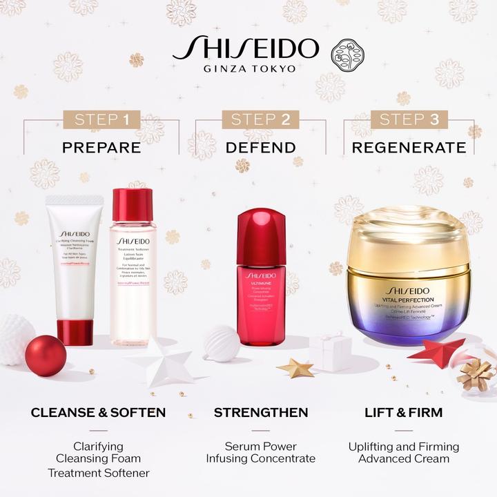 Actual product image Shiseido Gift set Vital Perfection Holiday Kit / /15ml /10ml /0.6ml (Facial care set)