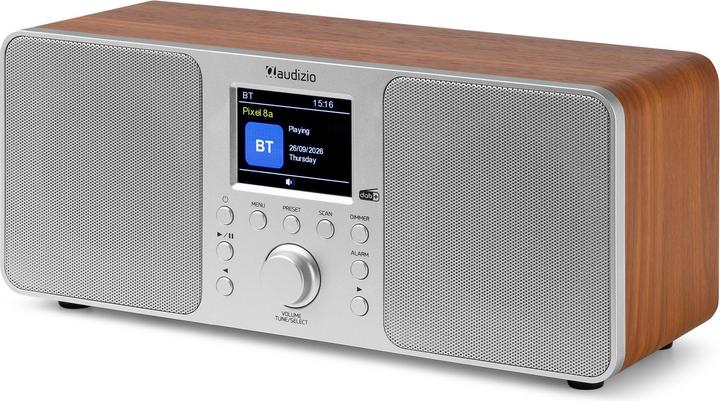 Immagine prodotto Audizio DAB+ Radio Genua Silber, Radio Tuner: FM, DAB+ (FM, DAB, Bluetooth)
