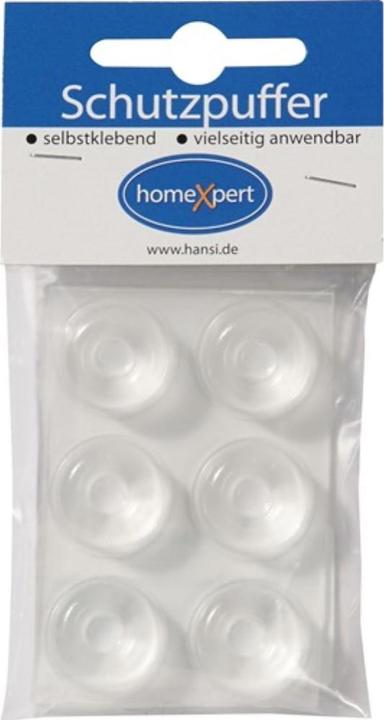 Hansi-Siebert Schutzpuffer Clear 22,3 mm Kunststoff transparent Sofo selbstklebend (Anschlagdämpfer, 6 Stück)