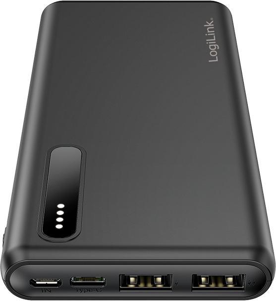 Immagine prodotto LogiLink Powerbank PA0311 nero, 8000 mAh, 2x USB-A, cavo 2-in-1 (8000 mAh, 12 W)