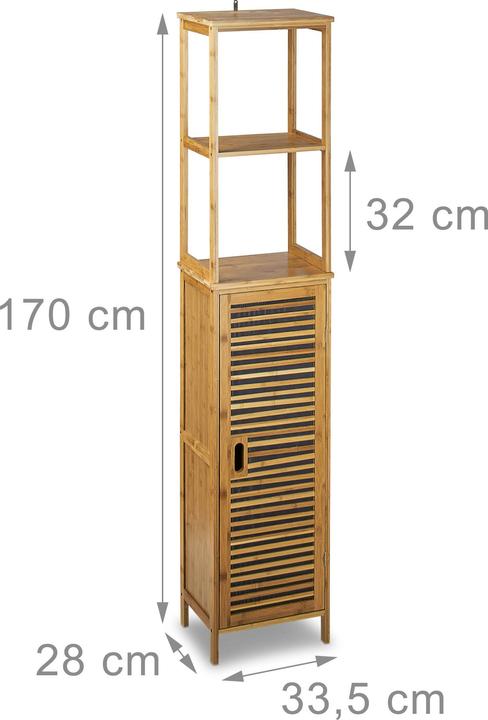 Actual product image Relaxdays Bathroom shelf (33.5 x 28 x 170 cm)
