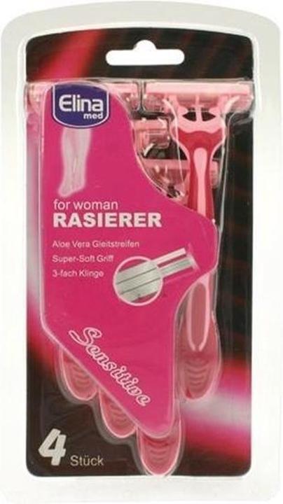 Actual product image Elina Disposable razor Woman soft grip 4-piece triple blade