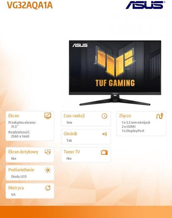 Immagine prodotto ASUS VG32AQA1A (2560 x 1440 pixel, 31.50")