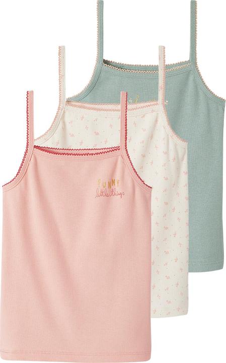 Vertbaudet 3er-Pack Mädchen Trägertops, Ripp Oeko-Tex
