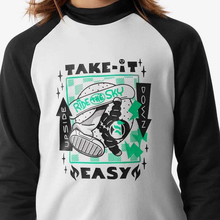 Produktbild Wedze Skiunterwäsche Funktionsshirt Kinder - BL 500 schwarz/weiss mit Motiv (100 C)