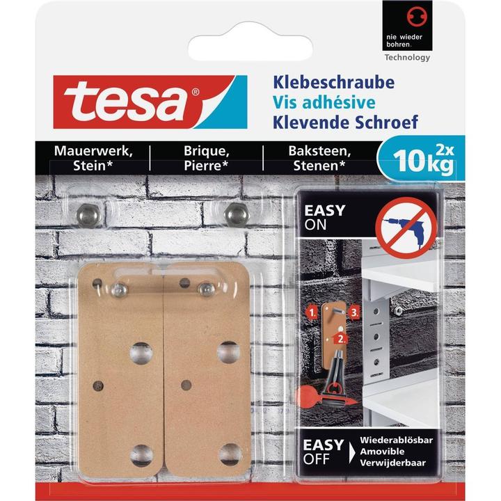 Produktbild tesa Klebeschraube für Mauerwerk & Stein, viereckig