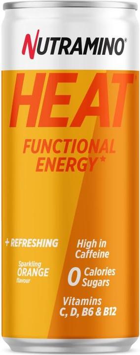Immagine prodotto Nutramino HEAT Energy Drink 330ML - Arancia a basso contenuto di caffeina - NUOVO DK, FR & EN (Arancia, 24 x)