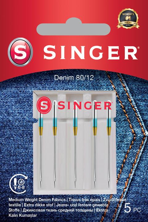 Singer DENIM Nähmaschinennadel, 80/12, 5er Pack